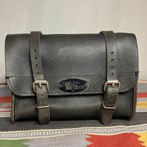Vintage Harley Davidson Black Leather Motorcycle Side Bag